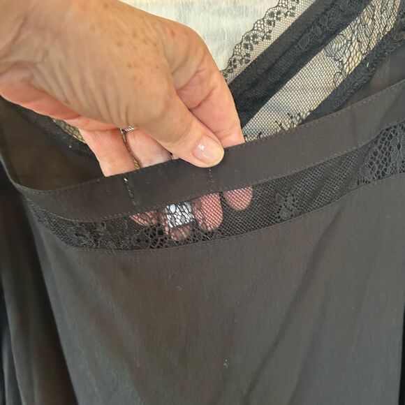 NEW MITTOSHOP Satin look Basic Instinct Black Lace Trim Cami Tank 1X - Picture 6 of 11